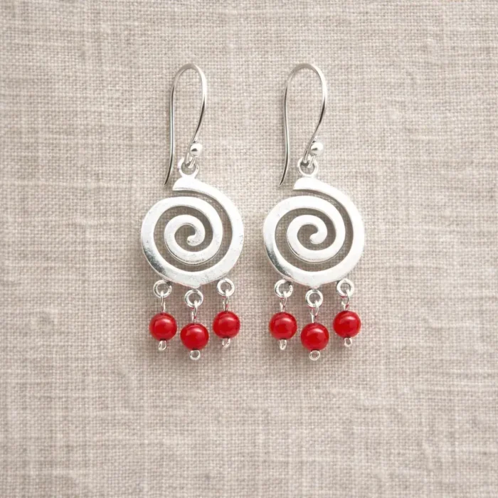 Aretes espiral 3 colgantes