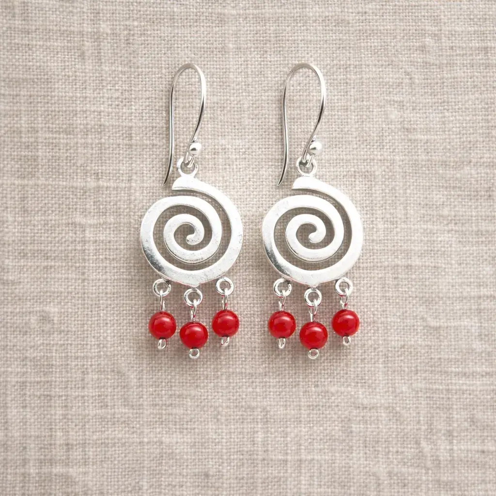 Aretes espiral 3 colgantes