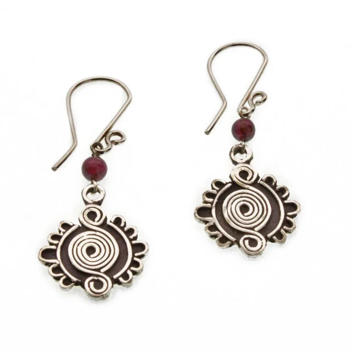 Aretes Sello Flor Espiral