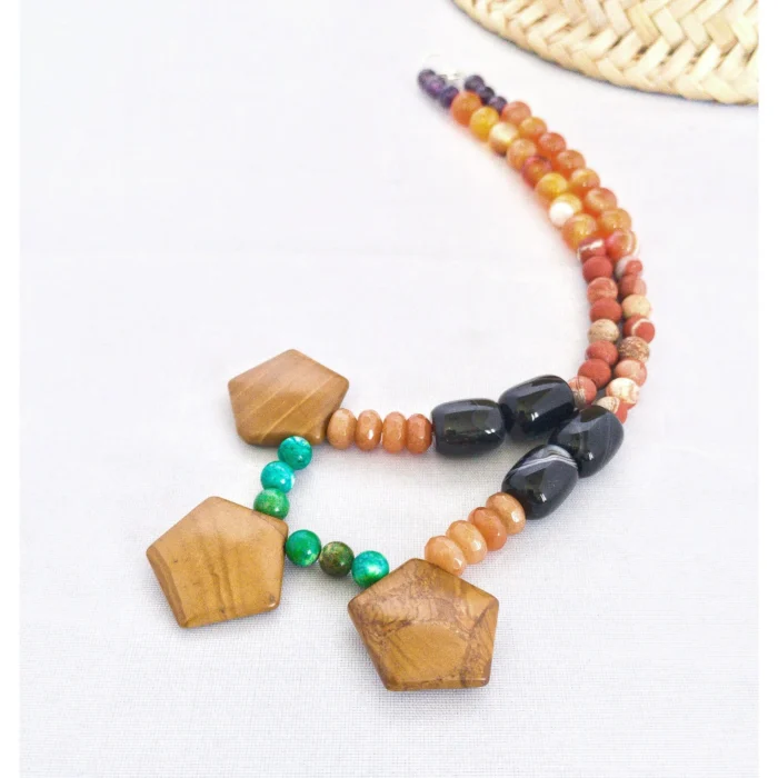 Collar Cornalina Ónix, Turquesa y Jaspes