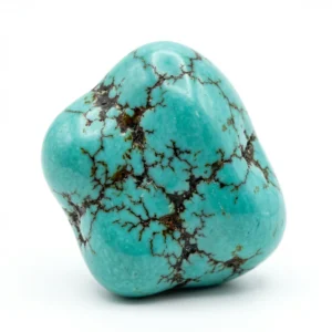 Turquesa pulida azul verdosa con vetas negras y marrones, piedra semipreciosa para joyería