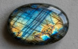 Labradorita pulida con labradorescencia azul dorada verde, piedra semipreciosa para joyería